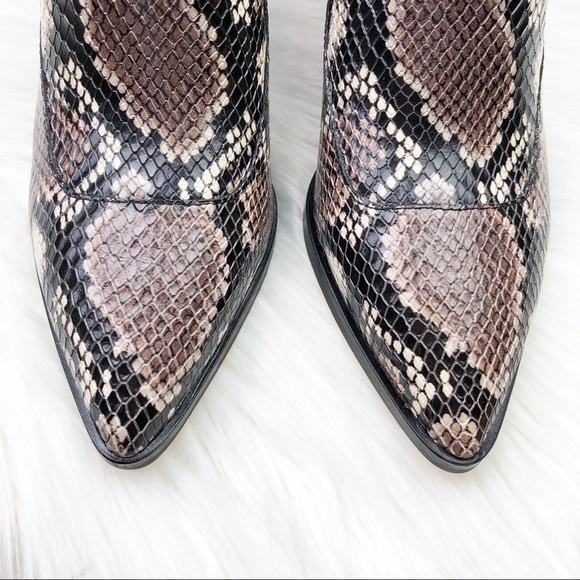New Vince Camuto Jetera Leather Snake Booties - Picture 3 of 12